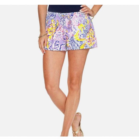 Lilly Pulitzer Pants - Lilly Pulitzer So Snappy Baybreeze Linen Shorts Size Medium